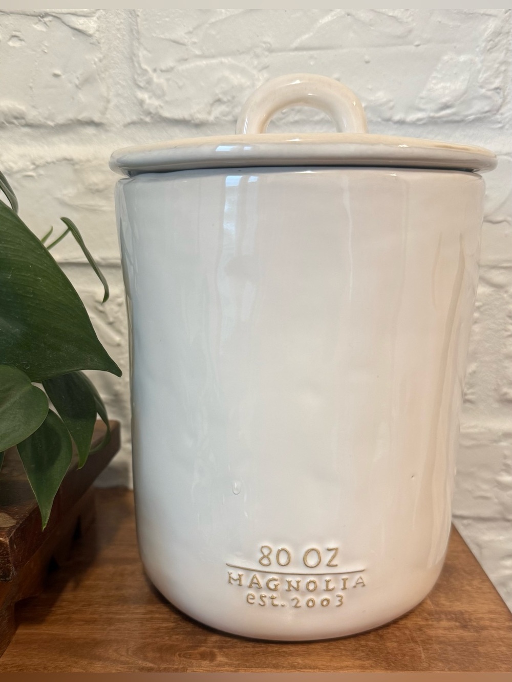 Magnolia Home Mia Ceramic Canister Small 80 Oz Cream